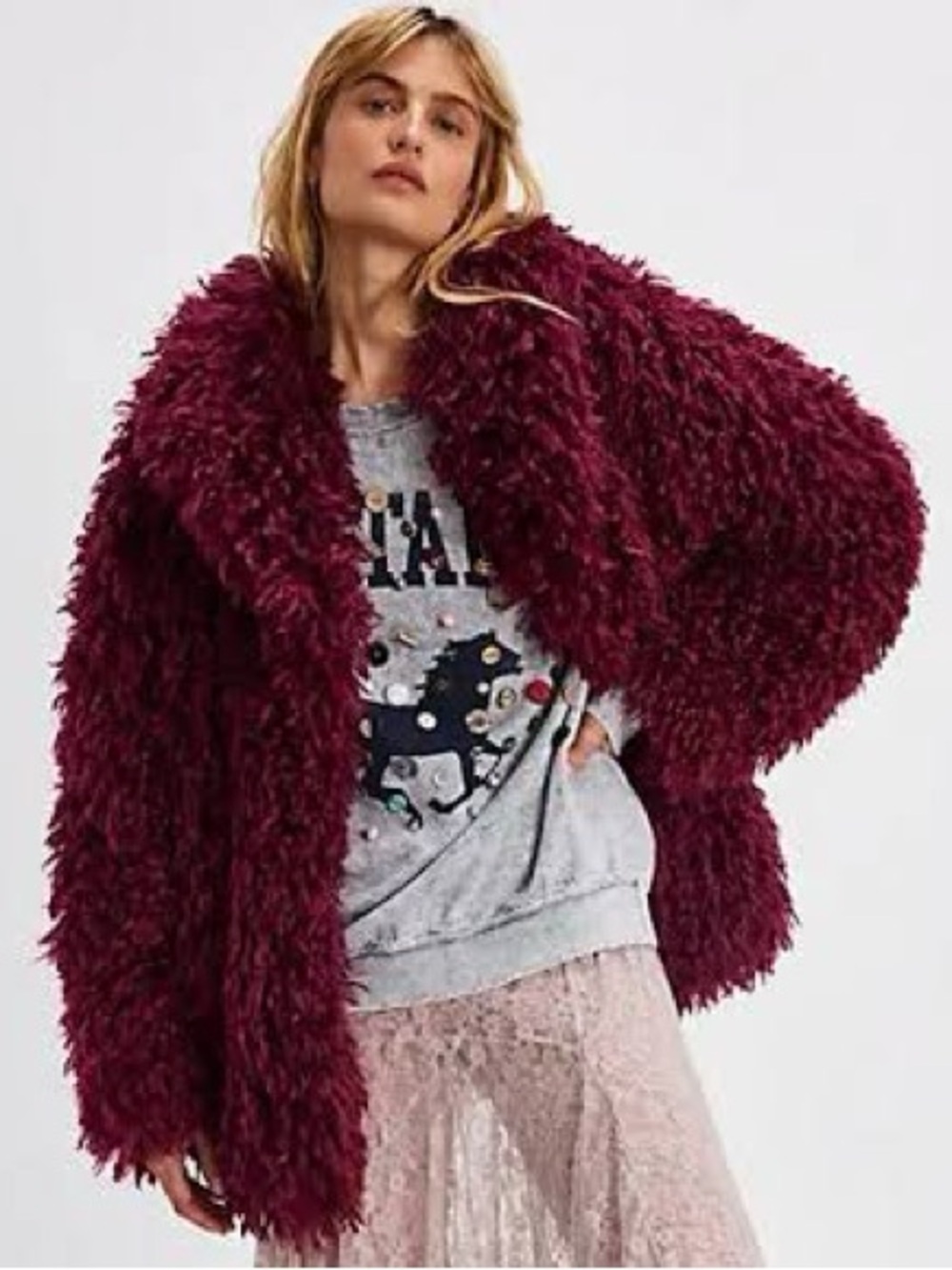 Free People Stargazer Fur Jacket NEW never worn - Picture 1 of 6